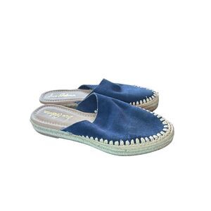 Sam‎ Edelman Austin Espadrilles Rounded toe Slip-on Flat Mule NAVY Sz 7.5